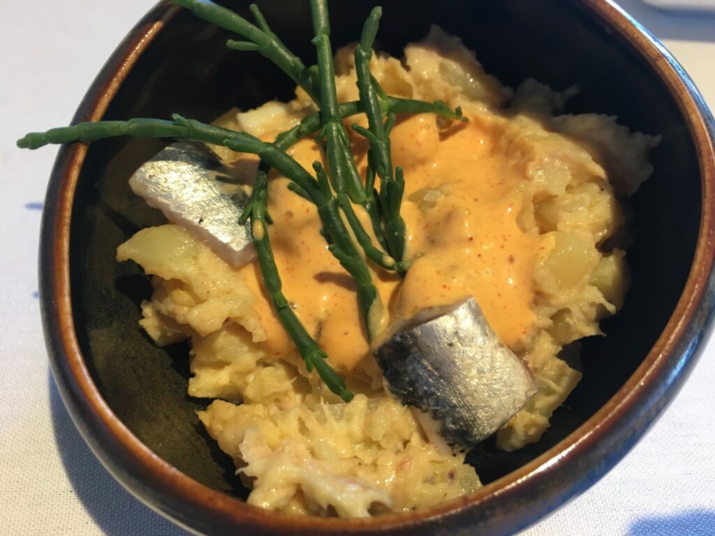 Risotto de patata con anchoa