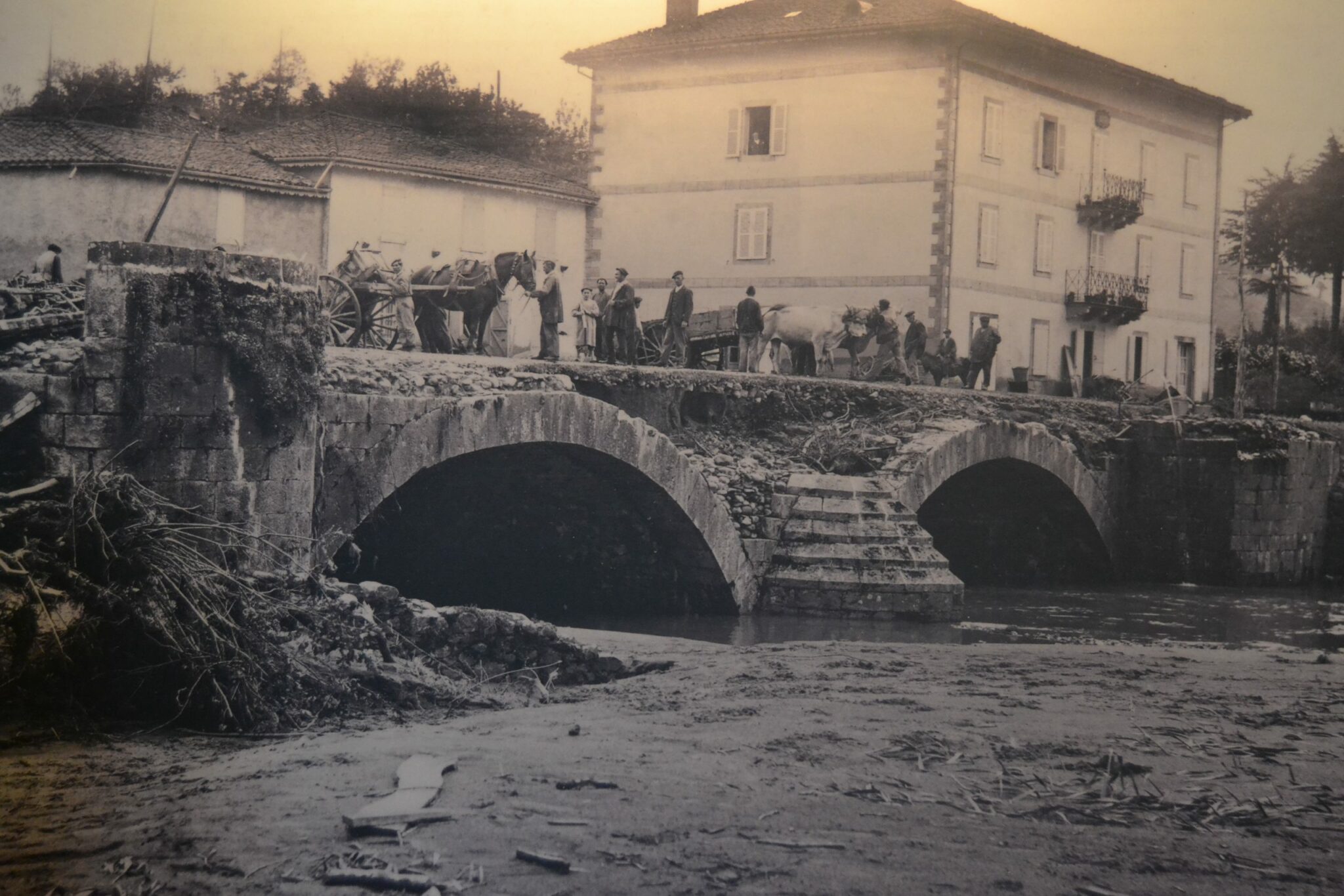 Foto de la riada de 1913 en Elizondo