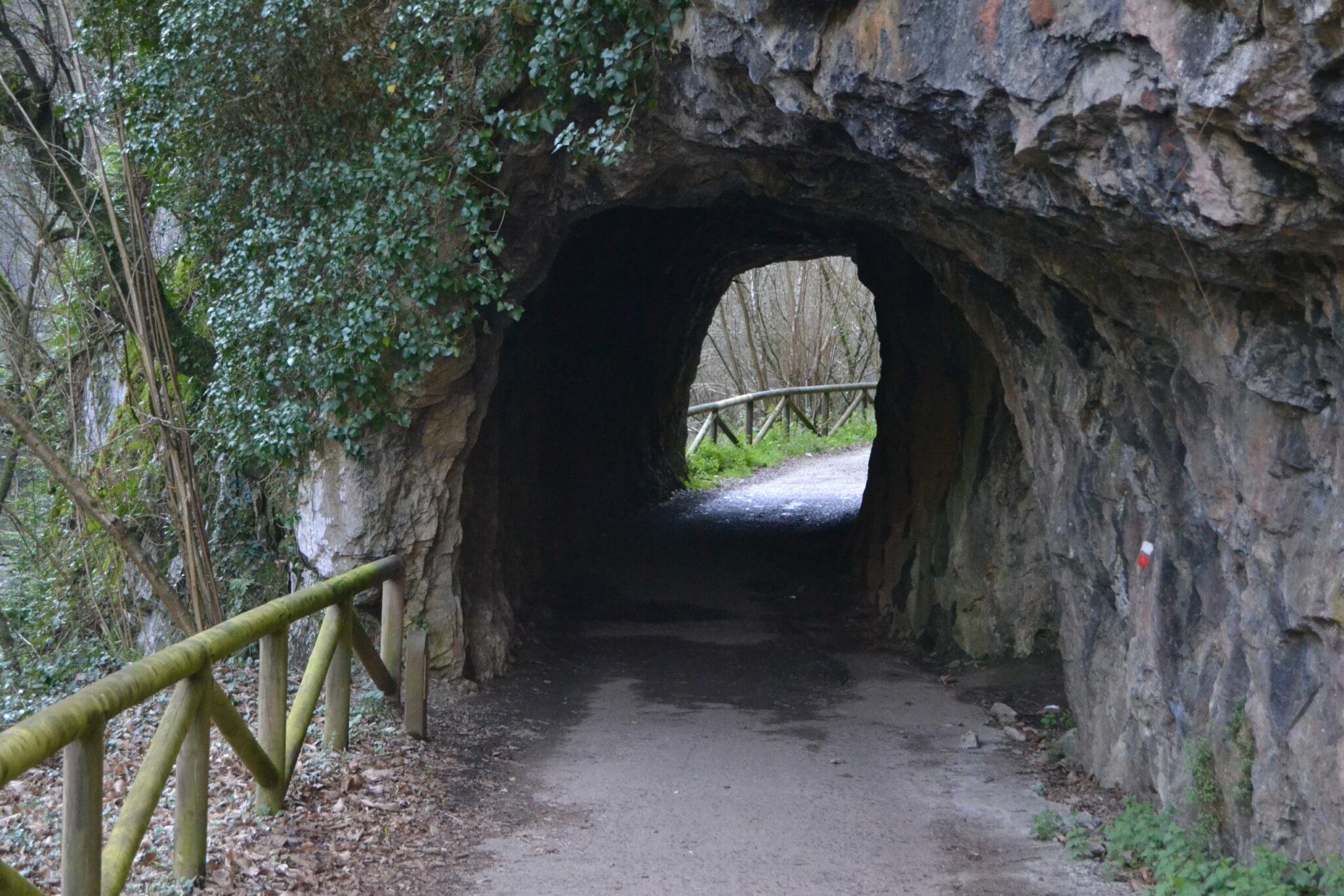 Túnel de la Senda del Oso en bicicleta